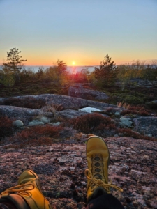 Auringonlasku Aspössä.